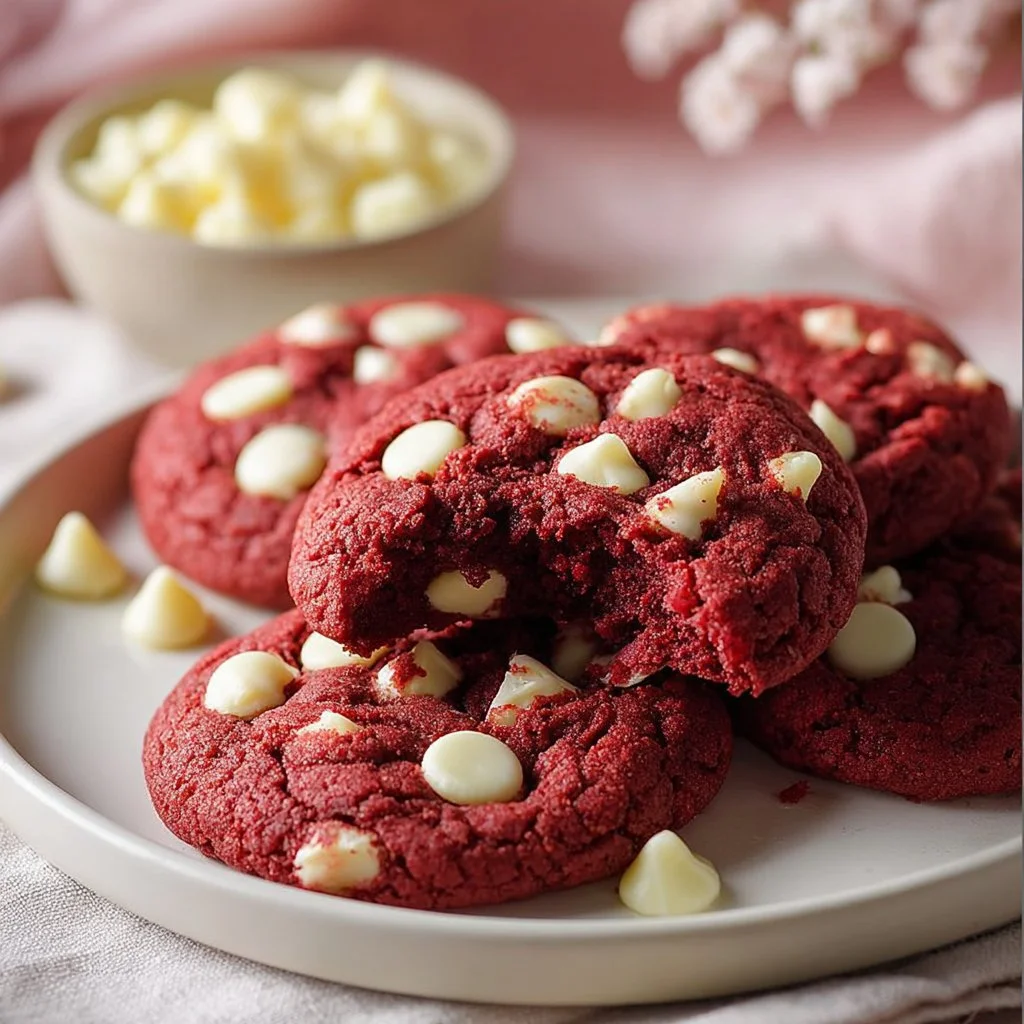 Best Red Velvet Macadamia Cookies