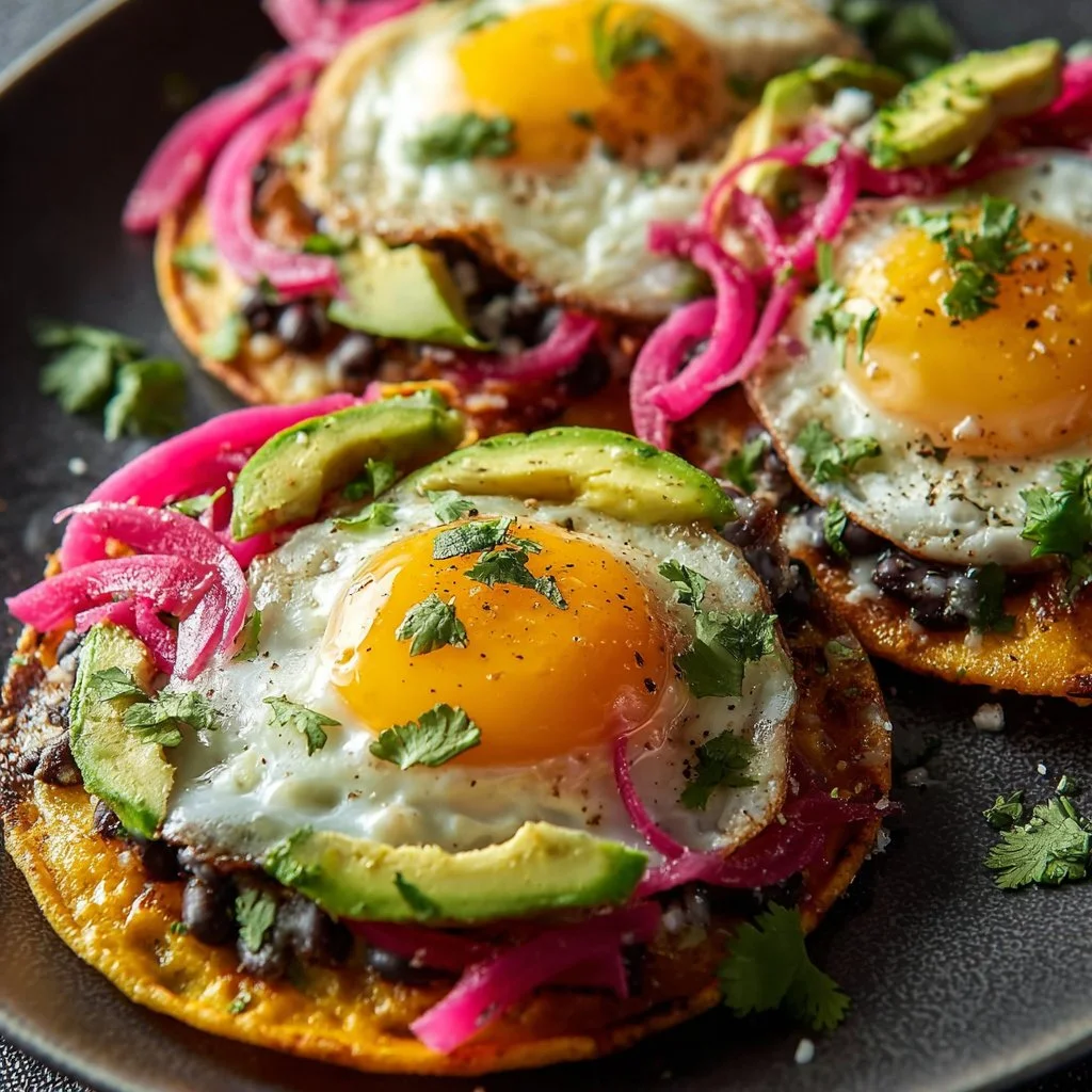 Breakfast Tostadas with Eggs and Avocado