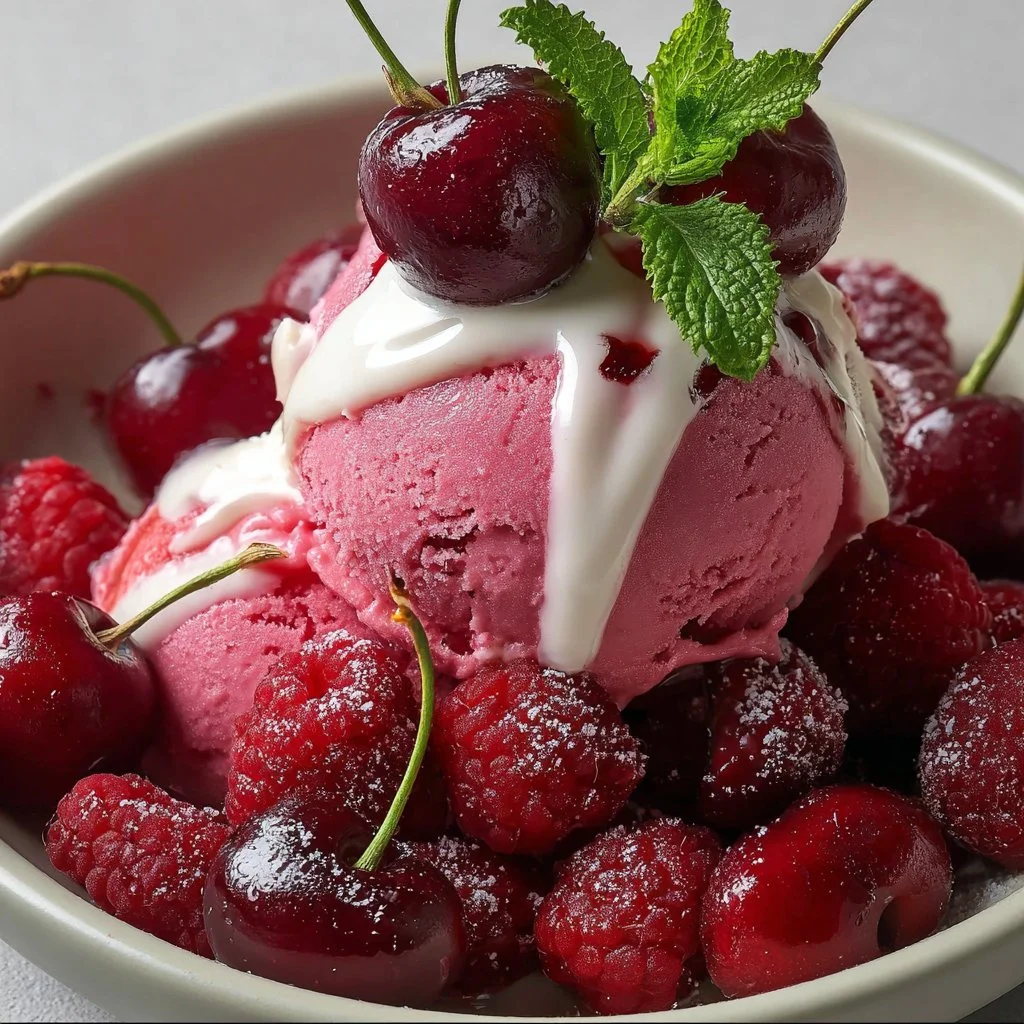 Cherry Raspberry Semifreddo Dessert