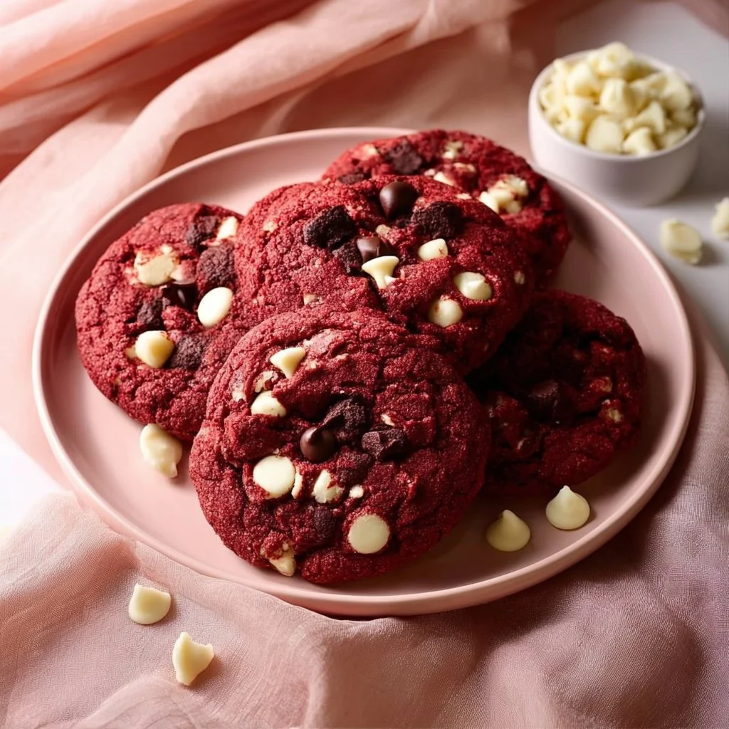 Chocolate Chip Levain Style Red Velvet Cookies