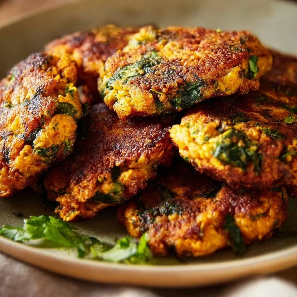 Crispy Sweet Potato & Red Lentil Patties