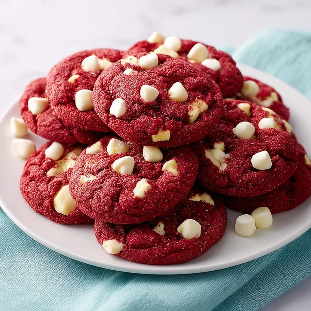 Easy Red Velvet Marshmallow Cookies