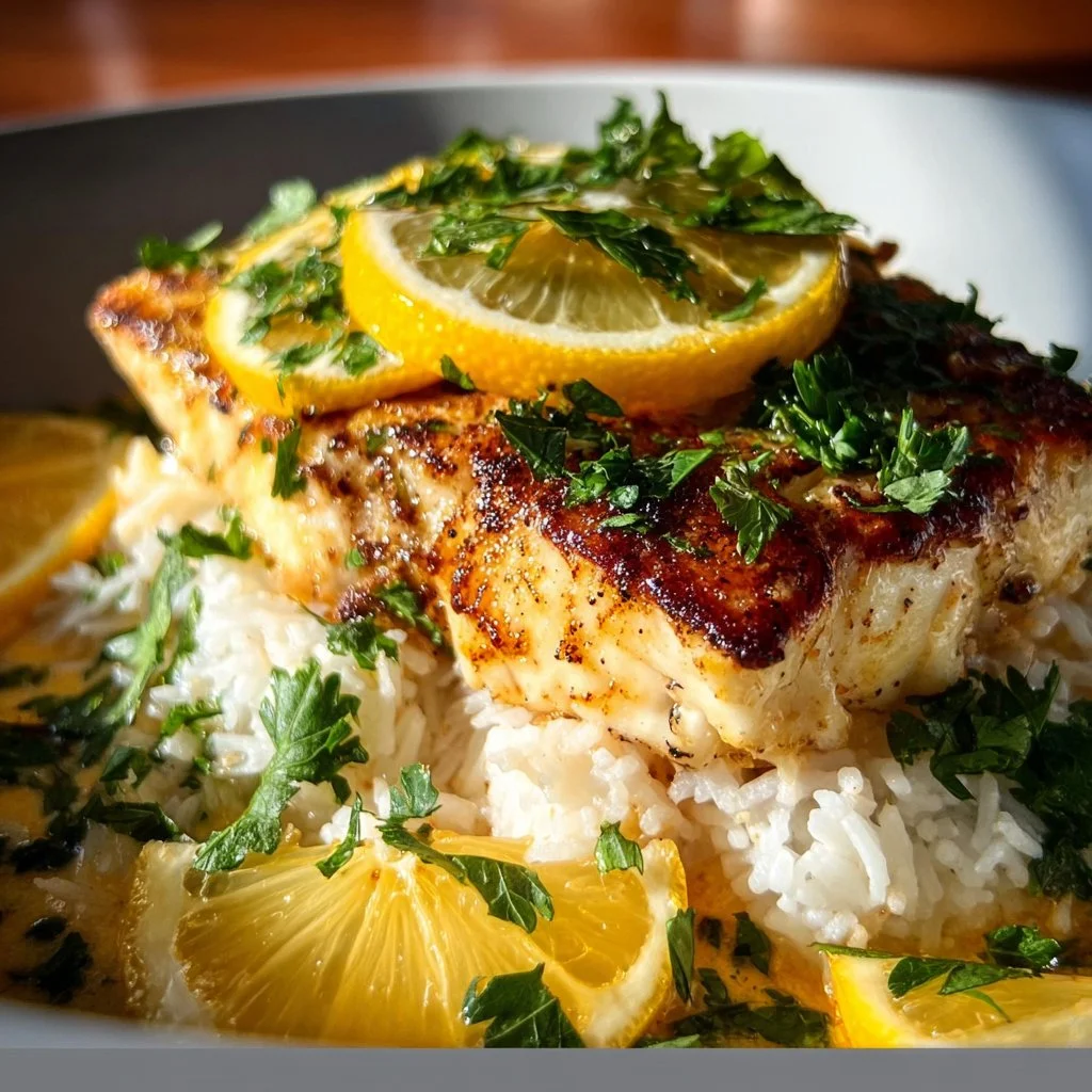 Halibut with Zesty Lemon Beurre Blanc