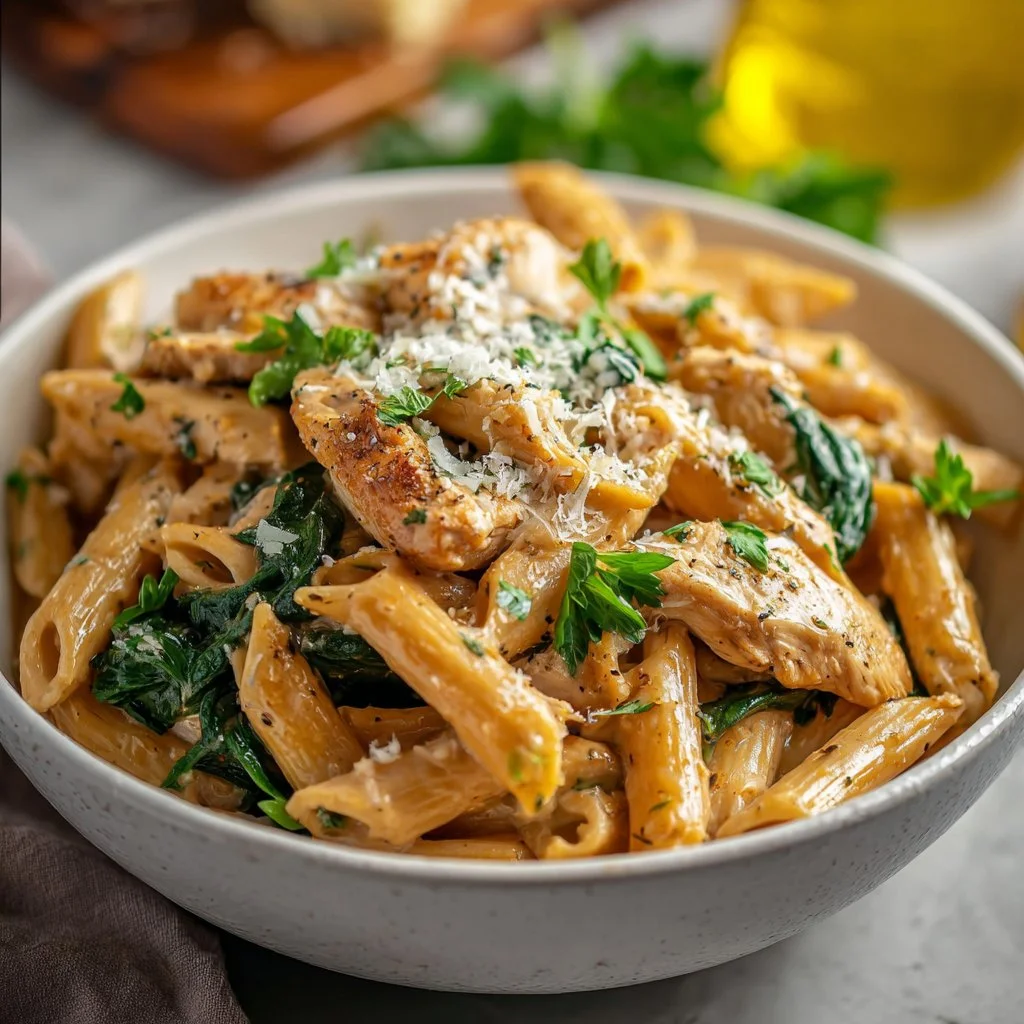 Healthy Garlic Parmesan Chicken Pasta