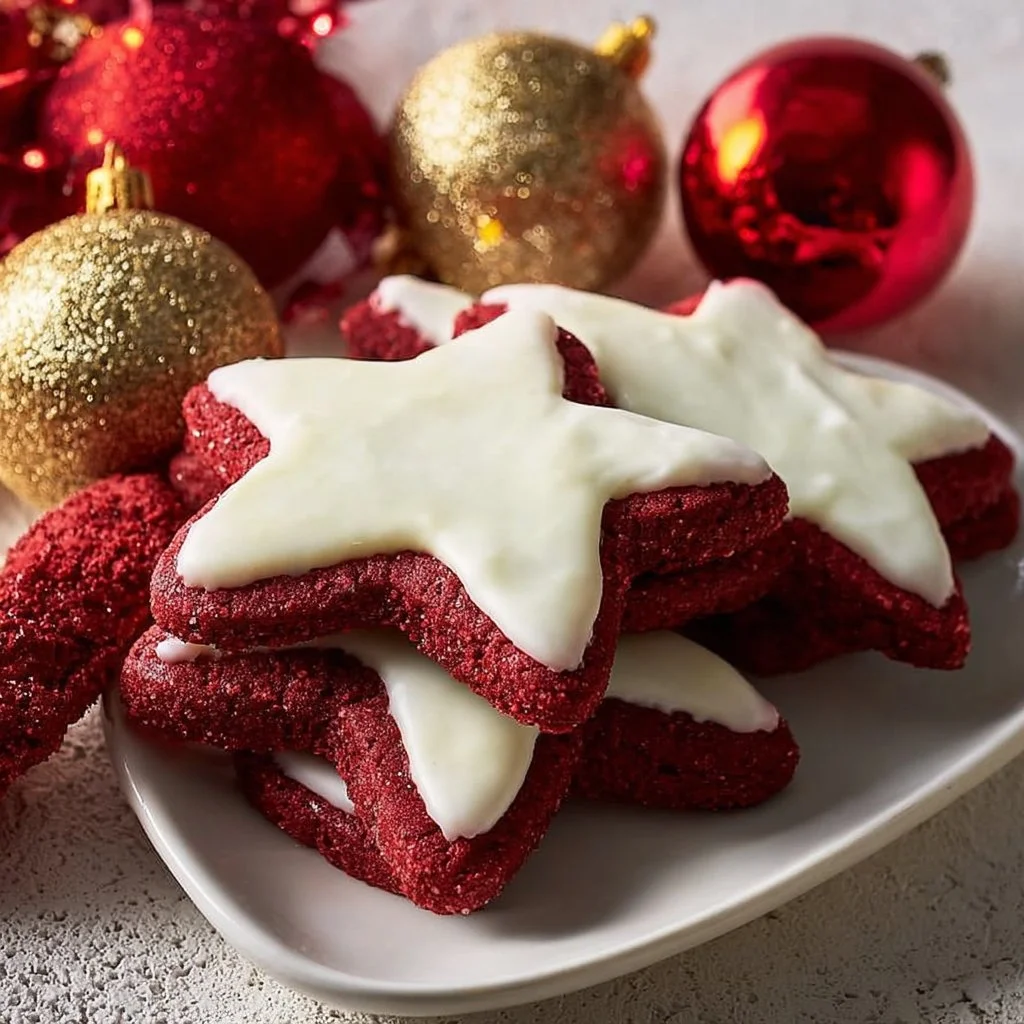 Holiday Red Velvet Cut Out Christmas Cookies