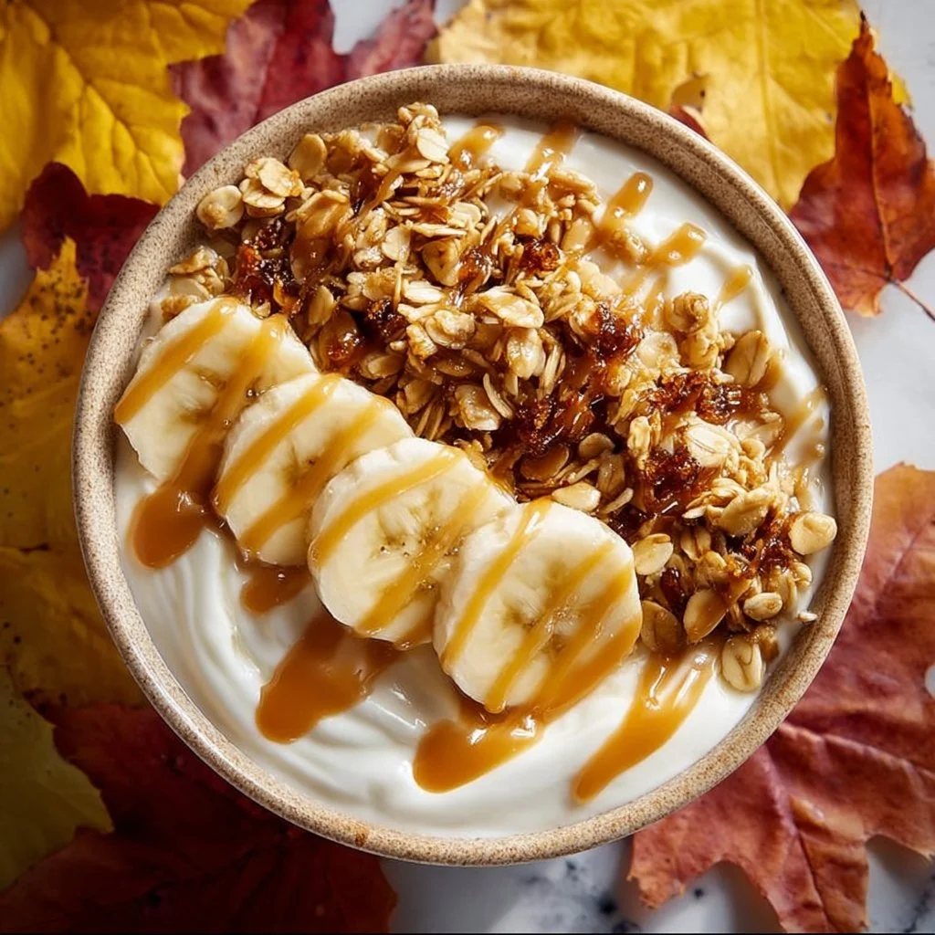 Salted Caramel Banana Yogurt Bowl