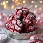 Delicious red velvet cookies with crinkled tops made from cake mix