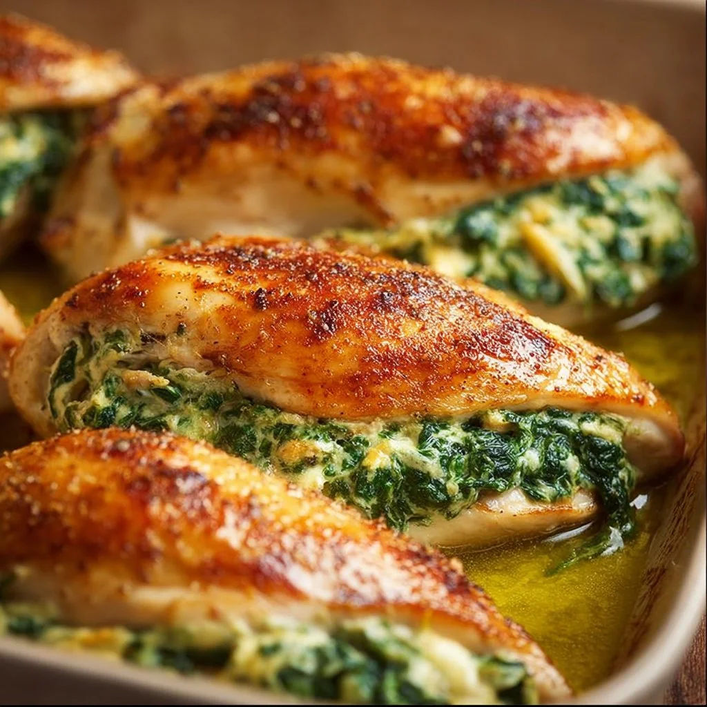 Spinach Stuffed Chicken Breasts – a healthy low carb dinner option!