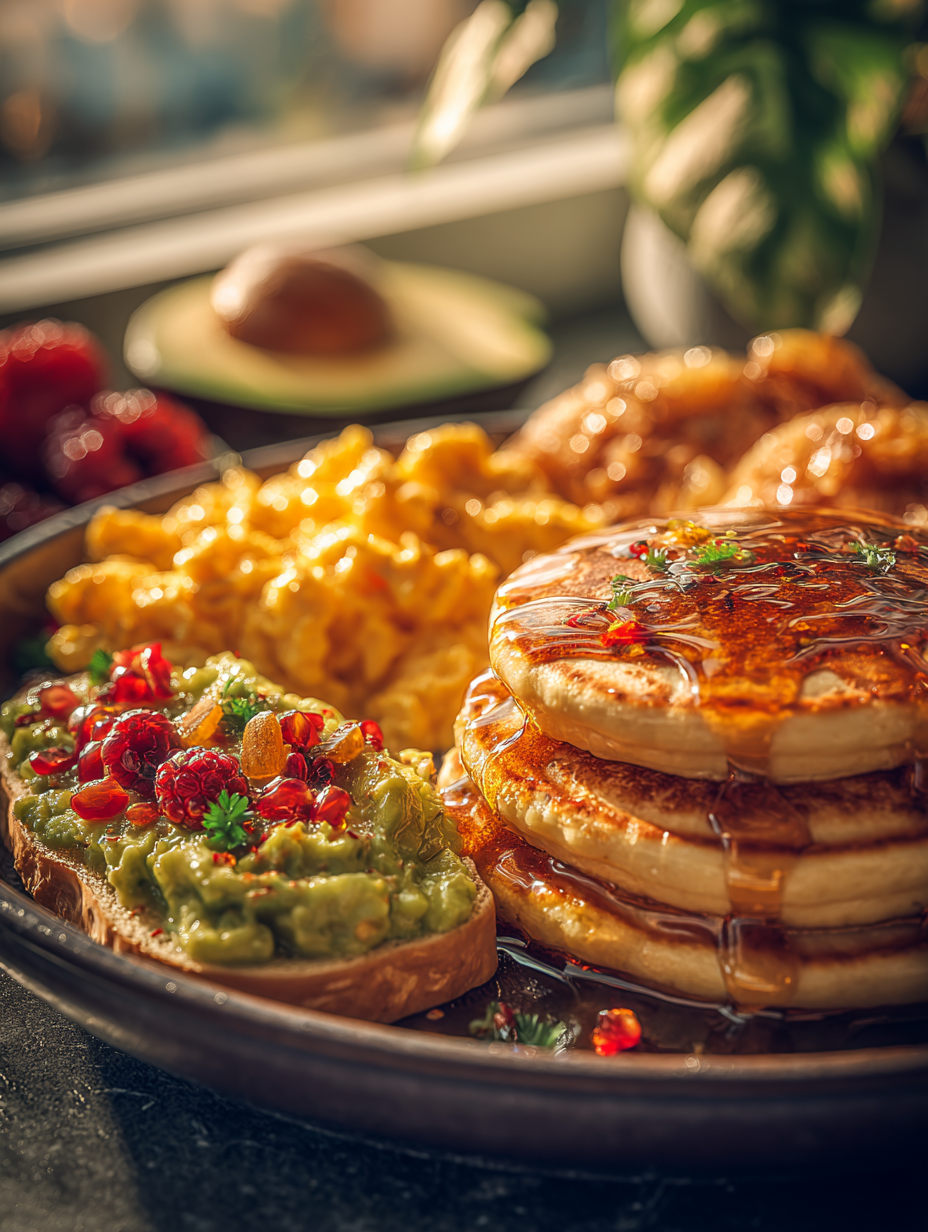 Viral Breakfast Spread with Pancakes, Avocado Toast & Fresh Berries Viral Breakfast Spread with Pancakes, Avocado Toast & Fresh Berries